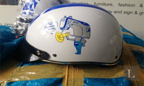 Nón bảo hiểm quảng cáo công ty JACK MACHINE .CO.LTD